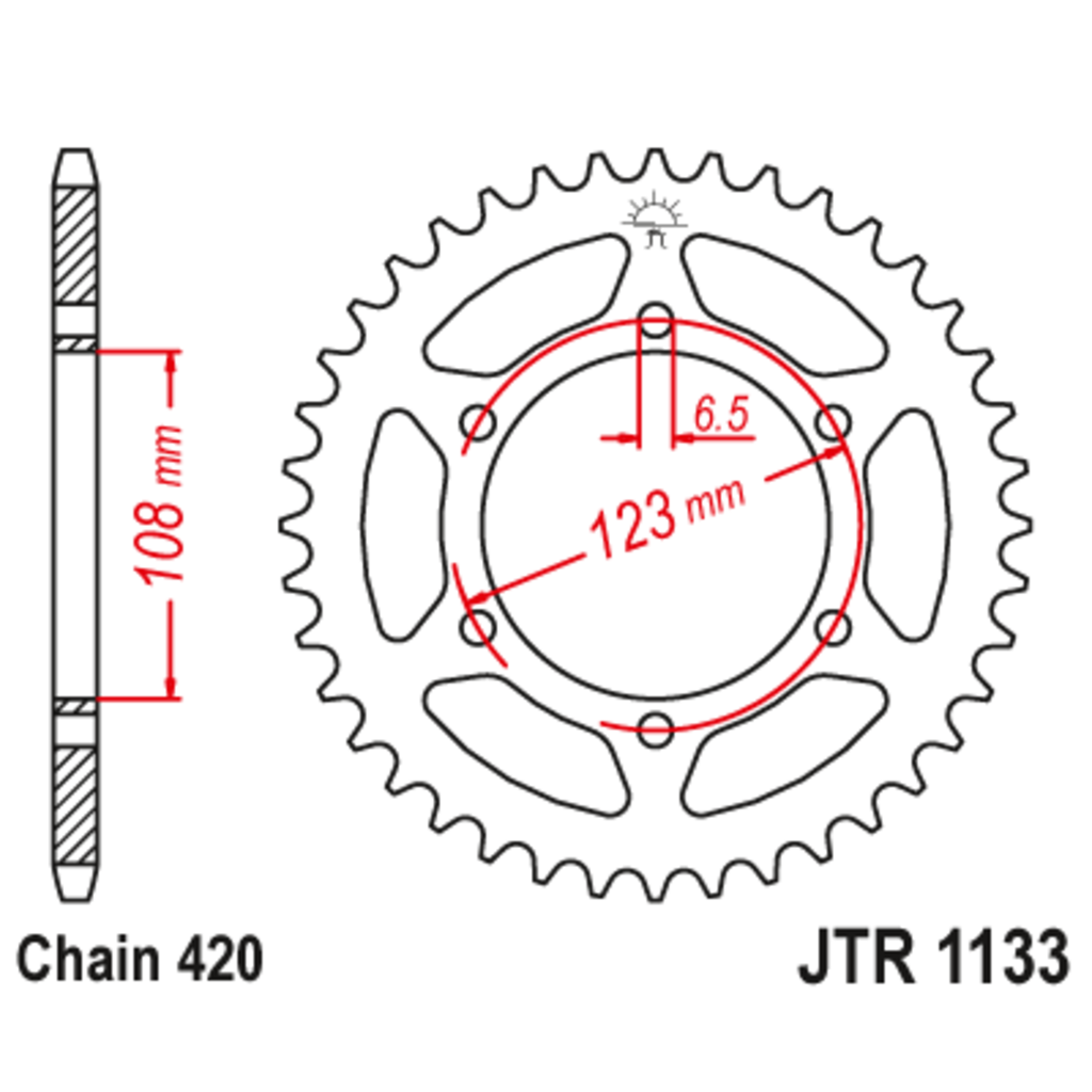 Звезда задняя (ведомая),(сталь) JT 1133.53