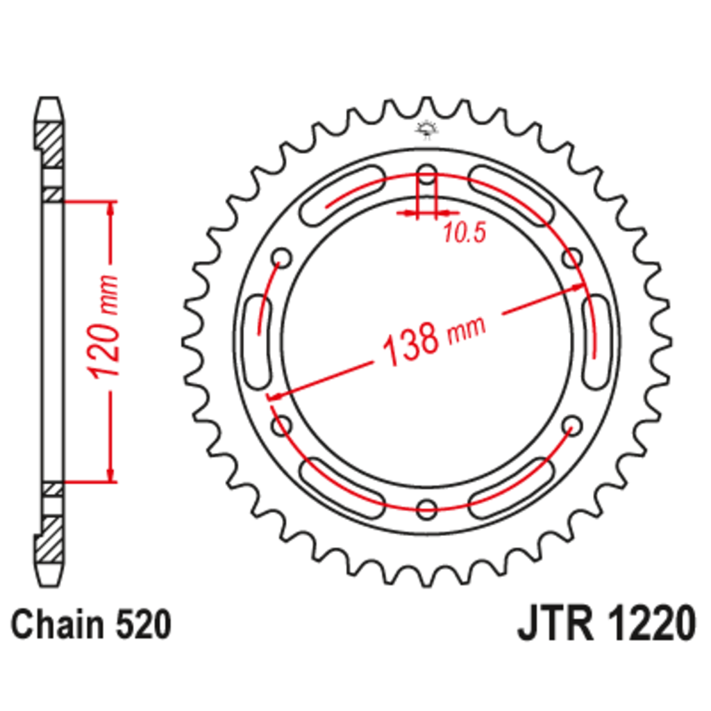 Звезда задняя (ведомая),(сталь) JT 1220.36