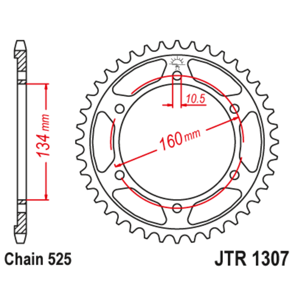 JT Звезда задняя (ведомая),(алюминий) JT JTA1307.44 JT Звезда задняя (ведомая),(алюминий) JT JTA1307.44