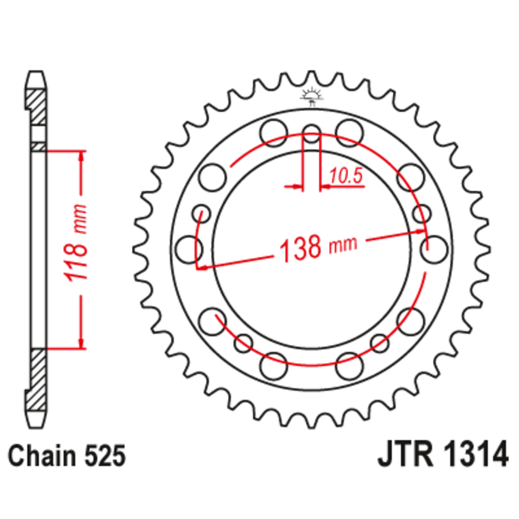 Звезда задняя (ведомая),(сталь) JT 1314.39