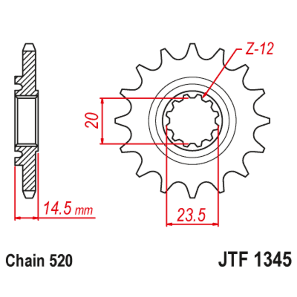 Звезда ведущая , с демпфером, JT 1345.13RB