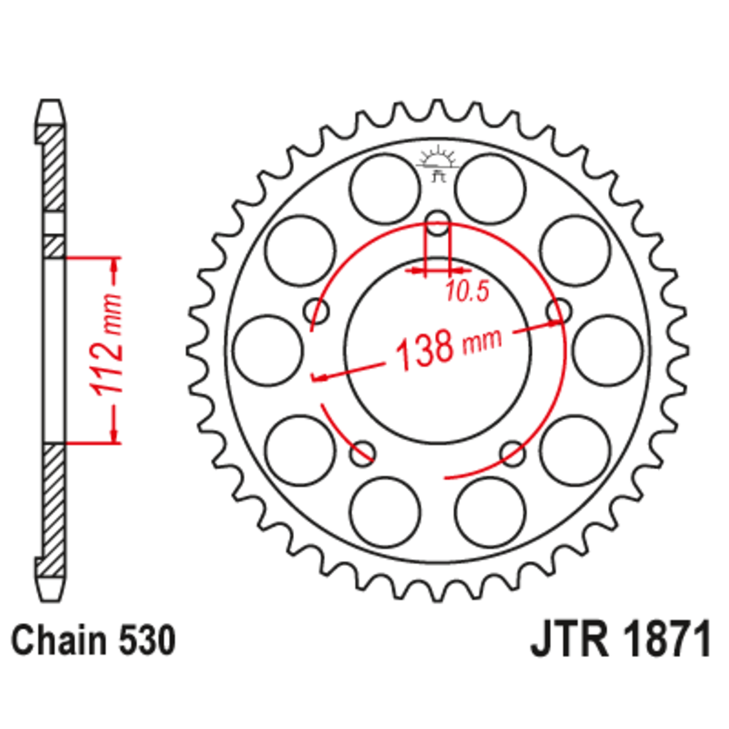 Звезда задняя (ведомая),(сталь) JT 1871.48