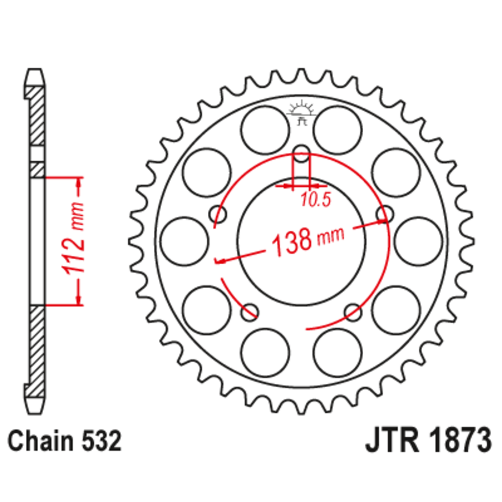 Звезда задняя (ведомая),(сталь) JT 1873.48