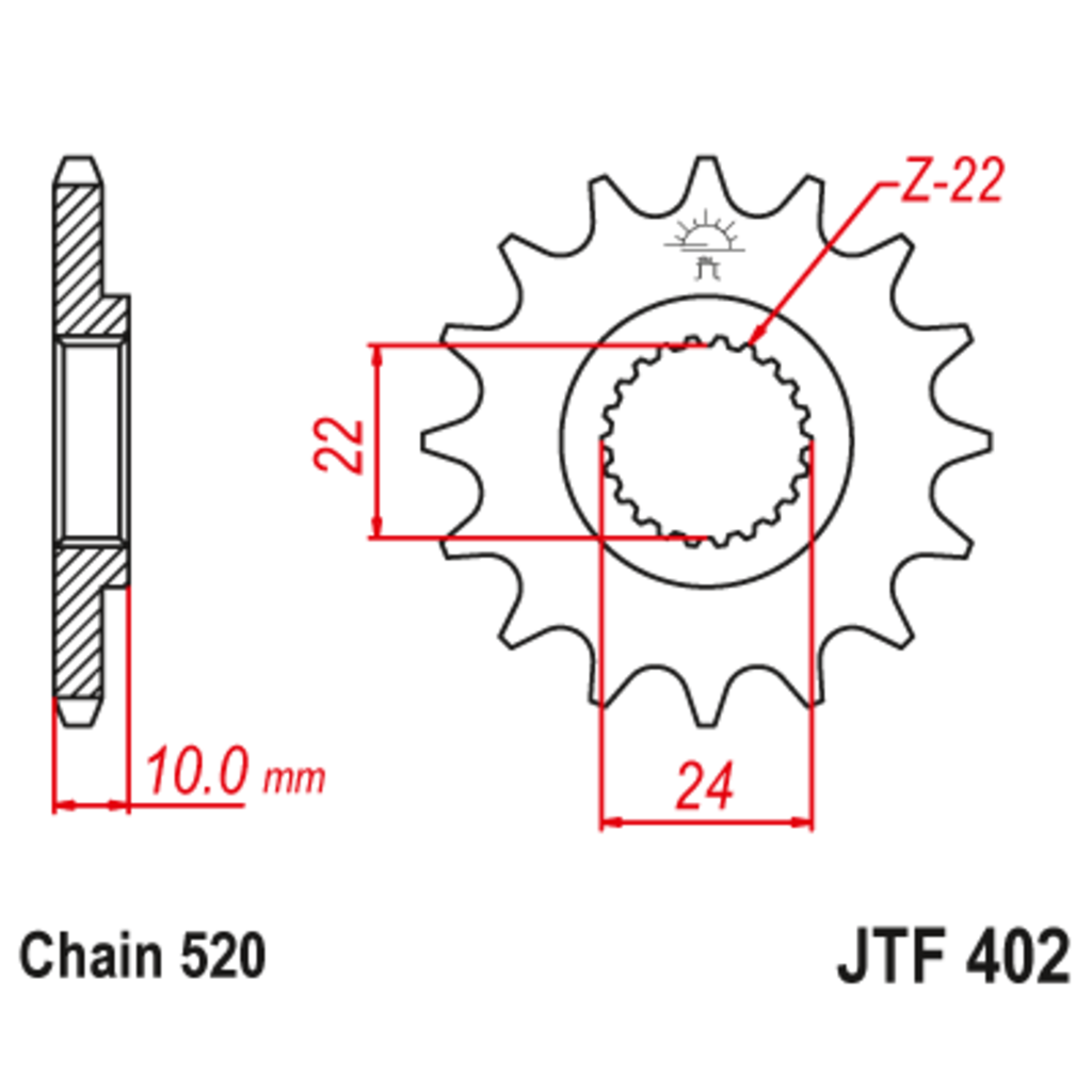 JT Звезда ведущая , с демпфером, JT 402.16RB JT Звезда ведущая , с демпфером, JT 402.16RB
