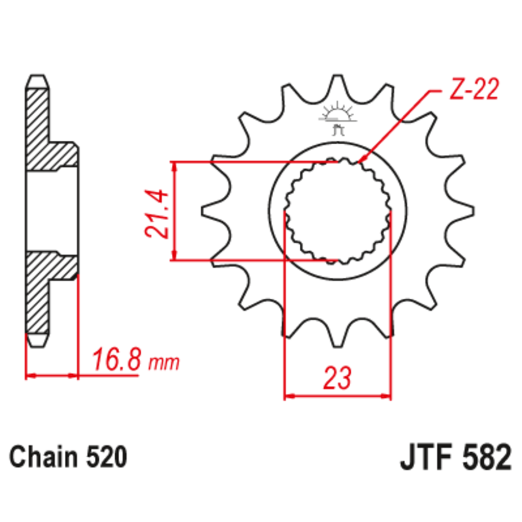 JT Звезда ведущая , с демпфером, JT 582.16RB JT Звезда ведущая , с демпфером, JT 582.16RB