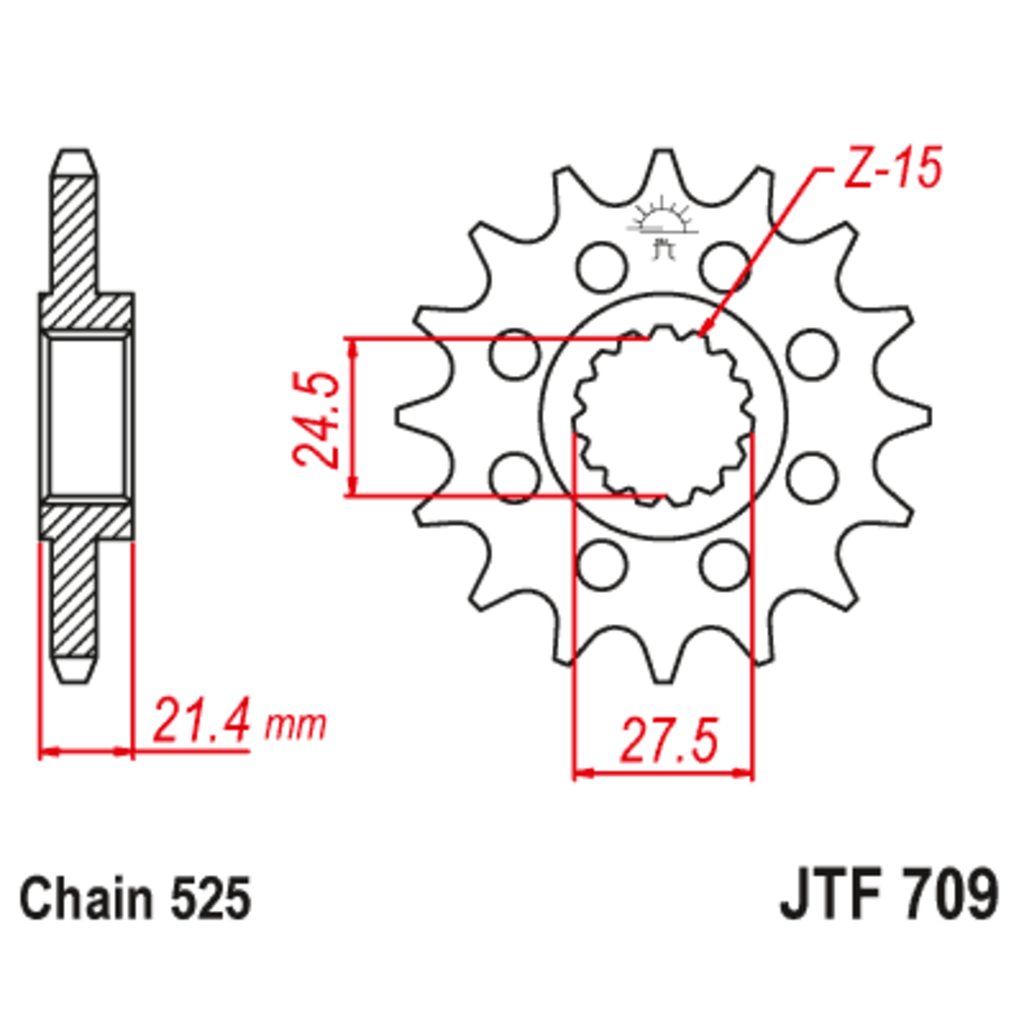 Звезда ведущая , с демпфером, JT 709.16RB